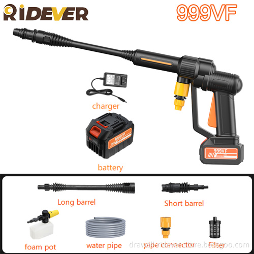Ridever Car Washer Machine 21V 30000Ma Battery 5 Meters Water Pipe High Pressure Car Washer